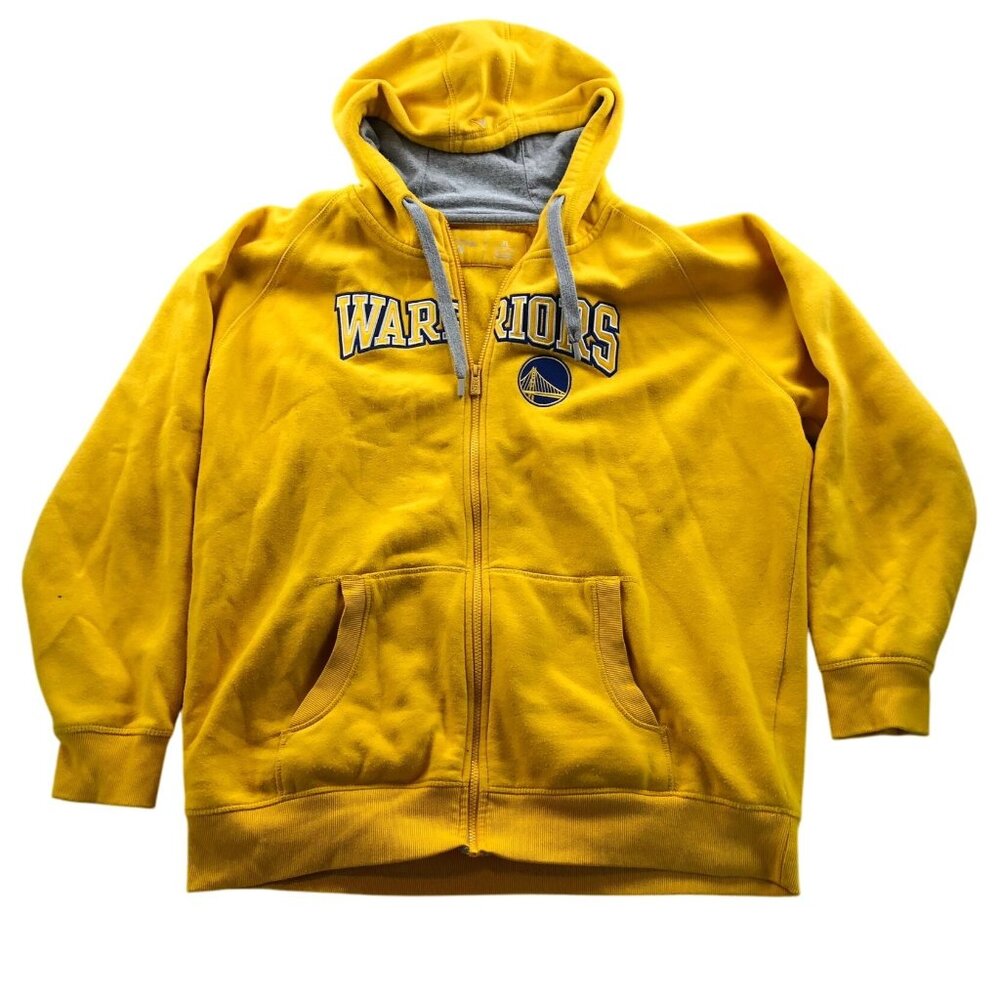 Golden State Warriors Men's Hoodie Jacket Size XL Full Zip NBA Yellow